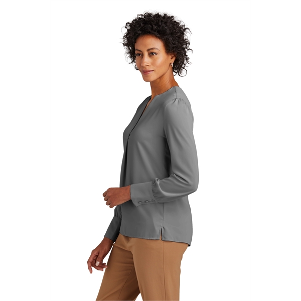 Brooks Brothers Women's Open-Neck Satin Blouse... from ASI 84863 SanMar