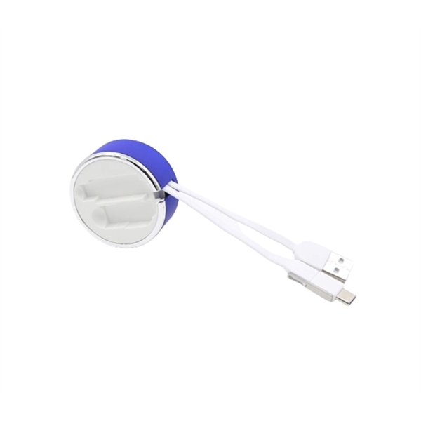 2 in 1 retractable charging cable plus free 1 color silkscreen... from ASI 37218 Athena Promo (tm)