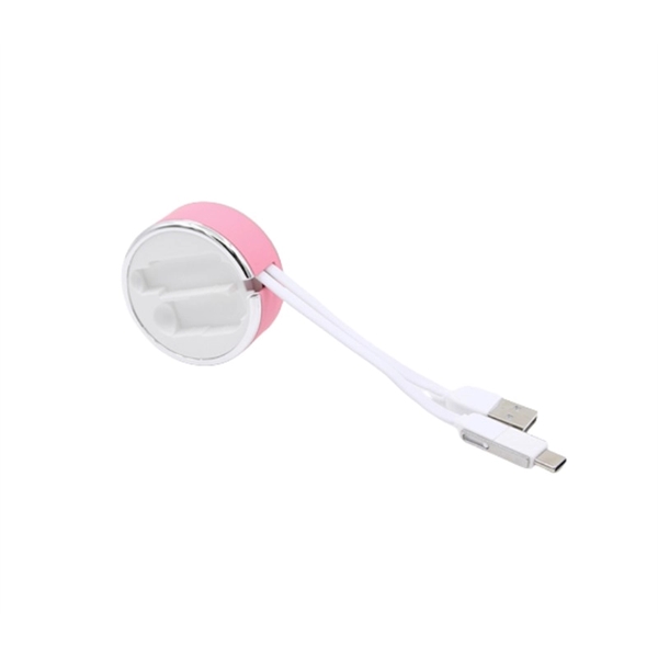 2 in 1 retractable charging cable plus free 1 color silkscreen... from ASI 37218 Athena Promo (tm)