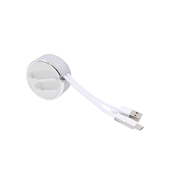 2 in 1 retractable charging cable plus free 1 color silkscreen... from ASI 37218 Athena Promo (tm)