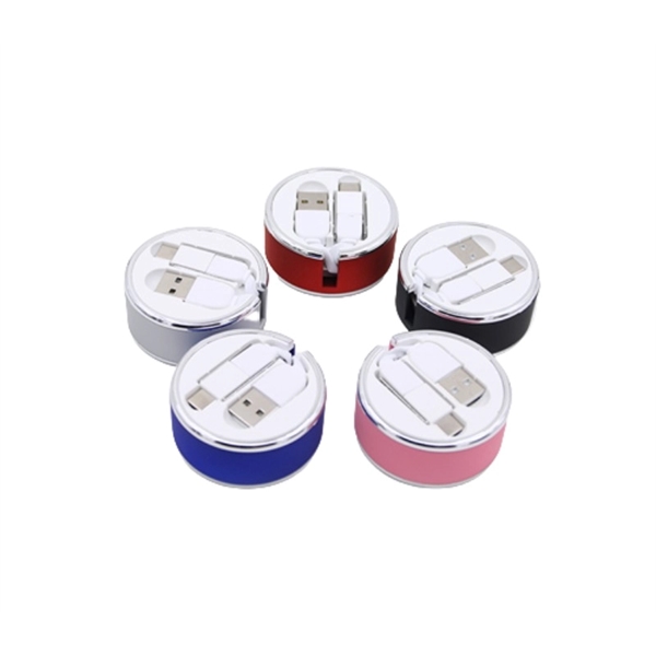 2 in 1 retractable charging cable plus free 1 color silkscreen... from ASI 37218 Athena Promo (tm)