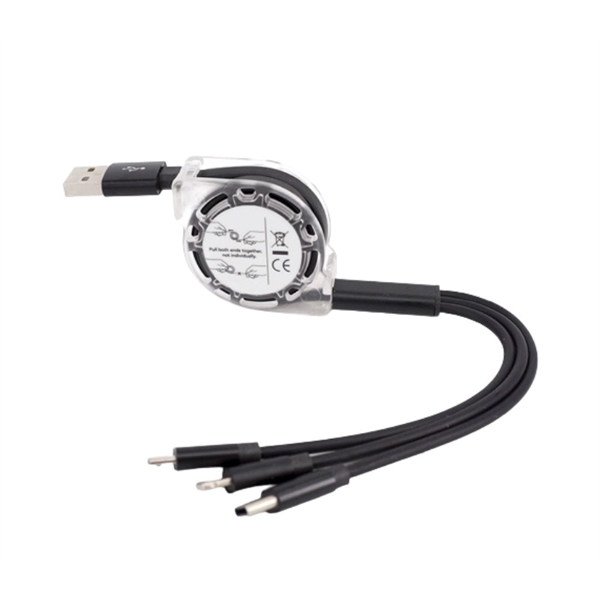 3-in-1 retractable charging cable plus free full color sticker on front... from ASI 37218 Athena Promo (tm)