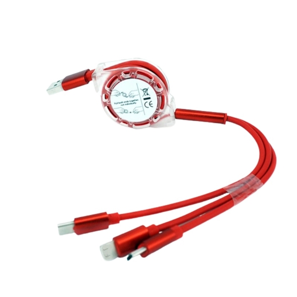 3-in-1 retractable charging cable plus free full color sticker on front... from ASI 37218 Athena Promo (tm)