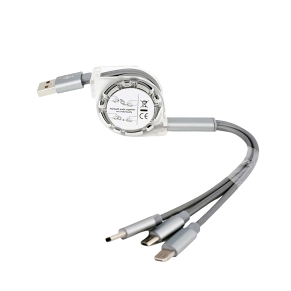 3-in-1 retractable charging cable plus free full color sticker on front... from ASI 37218 Athena Promo (tm)