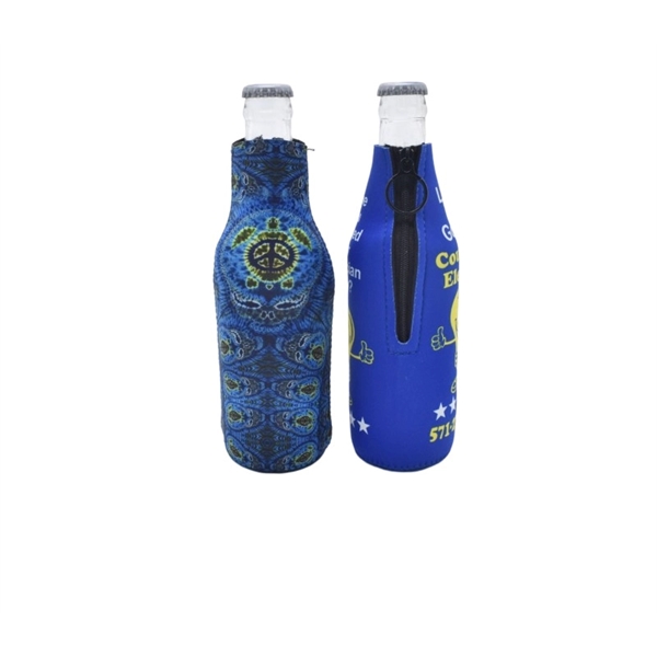 3mm neoprene bottle cooler with zipper plus free full color sublimation... from ASI 37218 Athena Promo (tm)