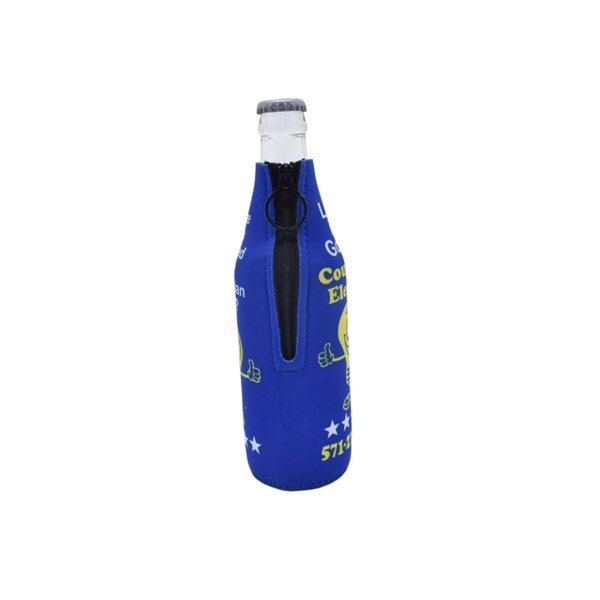 3mm neoprene bottle cooler with zipper plus free full color sublimation... from ASI 37218 Athena Promo (tm)