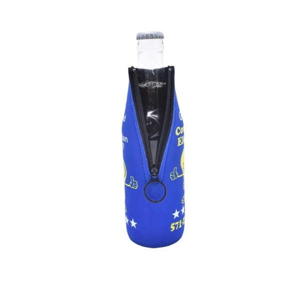 3mm neoprene bottle cooler with zipper plus free full color sublimation... from ASI 37218 Athena Promo (tm)