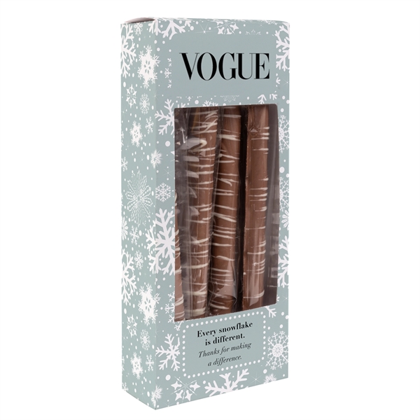 Pretzel rod box with milk chocolate pretzels.... from ASI 44900 NC Custom (CI/Lanco)