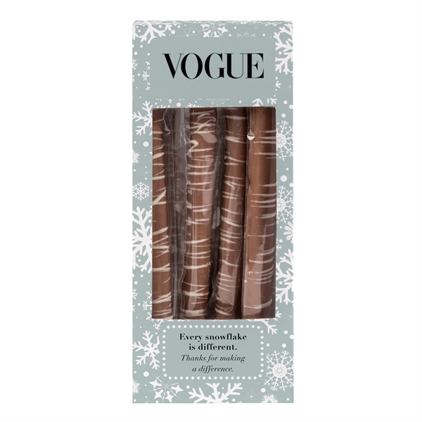 Pretzel rod box with milk chocolate pretzels.... from ASI 44900 NC Custom (CI/Lanco)