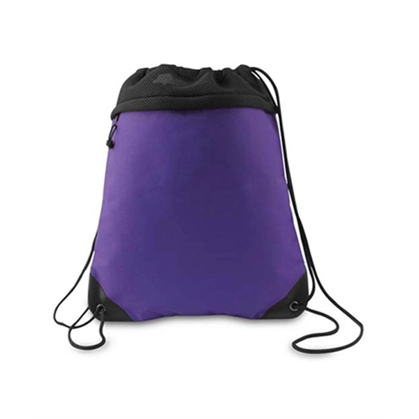Drawstring pack, 600 denier polyester with front zipper pocket.... from ASI 89380 Staton Corporate and Casual / Staton®