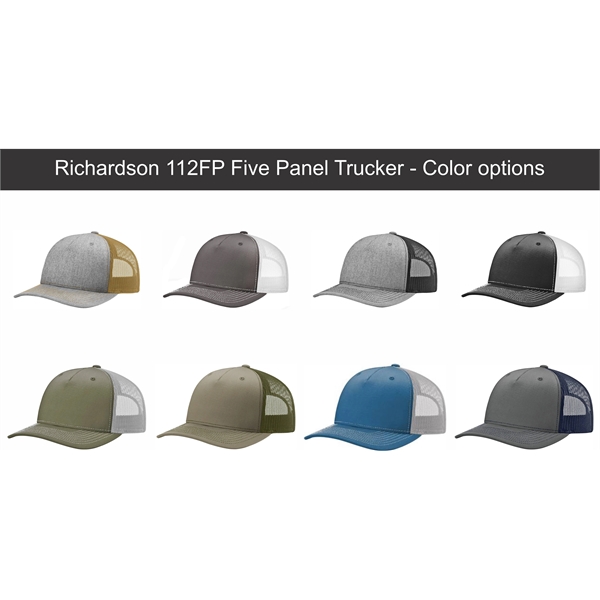 Richardson 112FP Five Panel Snap Back Trucker Hat with Patch... from ASI 72657 Active Life Promo / Active Life