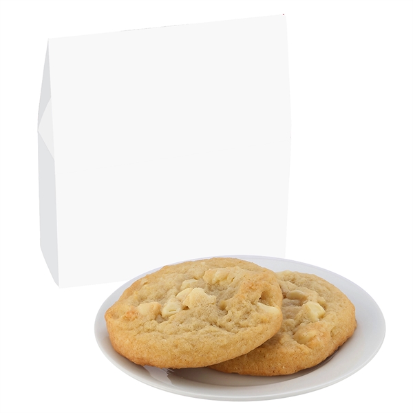 2 White chocolate macadamia nut cookies in a gift box.... from ASI 71685 Midnite Snax®