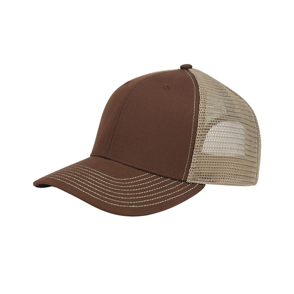 6 panel structured mid profile deluxe trucker cap with plastic adjustable... from ASI 89380 Staton Corporate and Casual / Staton®