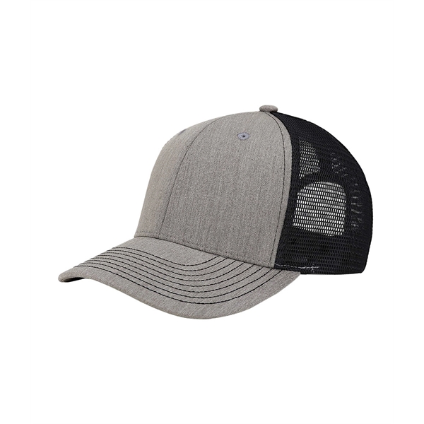 6 panel structured mid profile deluxe trucker cap with plastic adjustable... from ASI 89380 Staton Corporate and Casual / Staton®