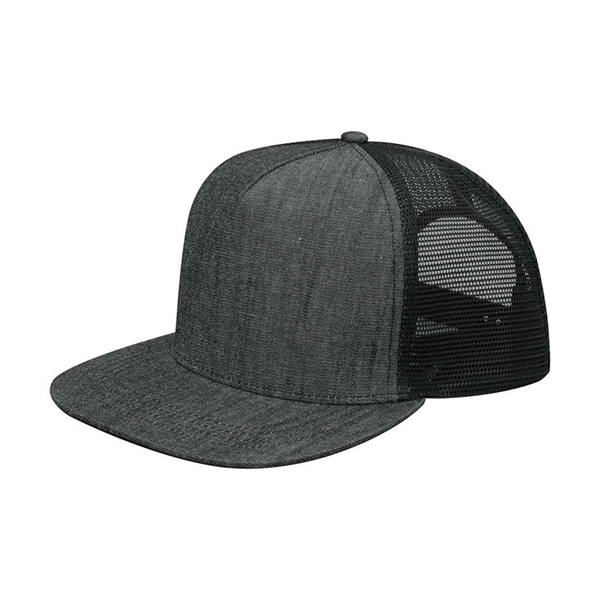 Mega Cap Flat Bill Snapback Trucker Cap. Five panel.... from ASI 89380 Staton Corporate and Casual