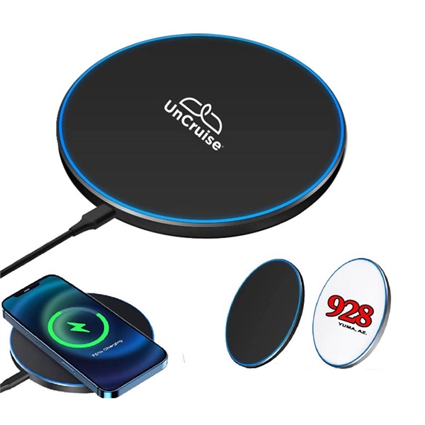 QI enabled wireless charger pad plus 1c1p silkscreen... from ASI 37218 Athena Promo (tm)