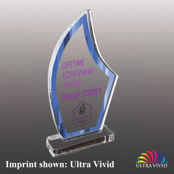 3/8" thick acrylic award with clear base and customization.... from ASI 72521 Morris Magnets