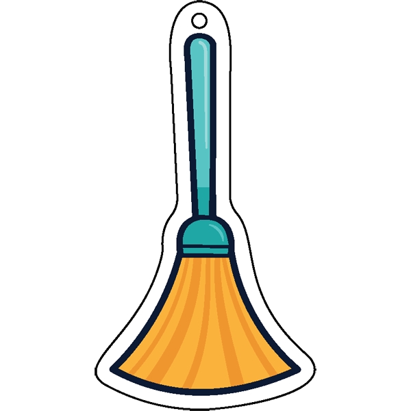 Broom shaped acrylic keychain with 1" split ring and customization.... from ASI 72521 Morris Magnets / Laser Cuts