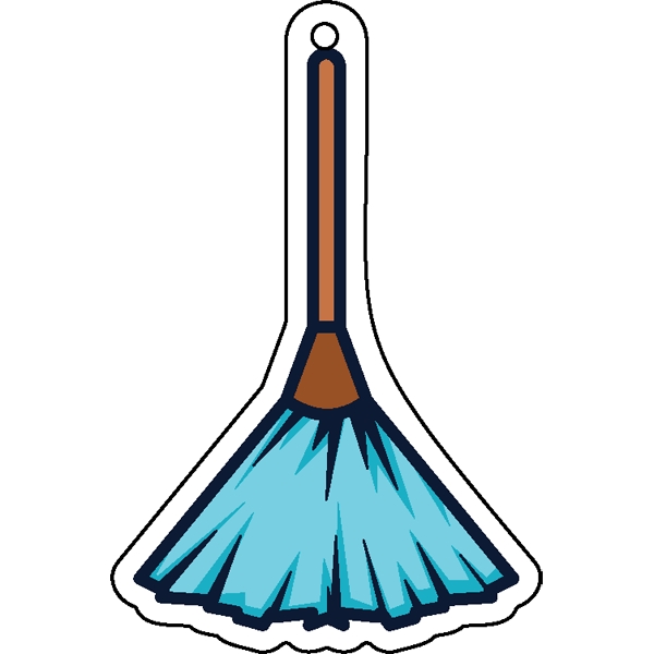 Broom shaped acrylic keychain with 1" split ring and customization.... from ASI 72521 Morris Magnets / Laser Cuts