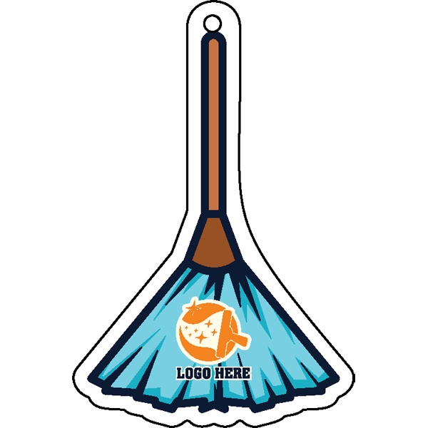 Broom shaped acrylic keychain with 1" split ring and customization.... from ASI 72521 Morris Magnets / Laser Cuts