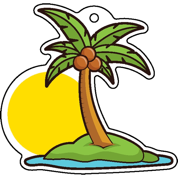 Palm tree shaped acrylic keychain with 1" split ring and customization.... from ASI 72521 Morris Magnets / Laser Cuts