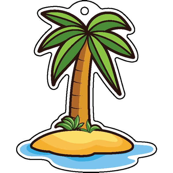 Palm tree shaped acrylic keychain with 1" split ring and customization.... from ASI 72521 Morris Magnets / Laser Cuts