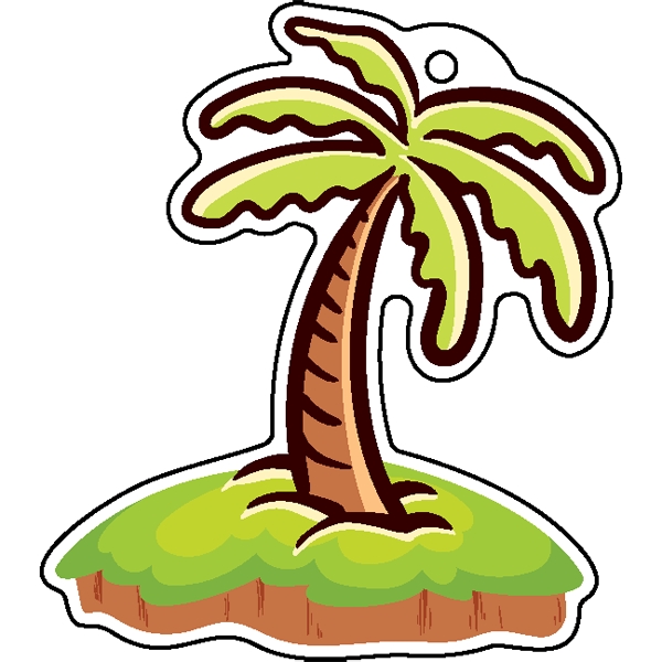 Palm tree shaped acrylic keychain with 1" split ring and customization.... from ASI 72521 Morris Magnets / Laser Cuts