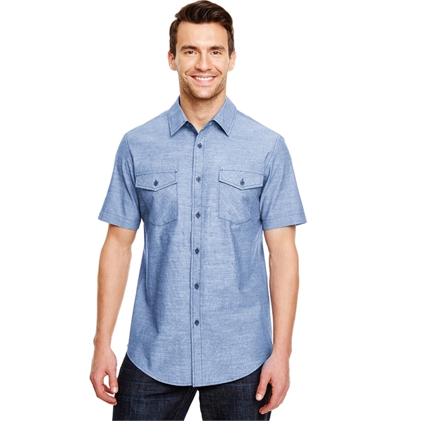 Burnside Men's Short Sleeve Chambray. 4 ounce. 80% cotton/20% polyester.... from ASI 89380 Staton Corporate and Casual