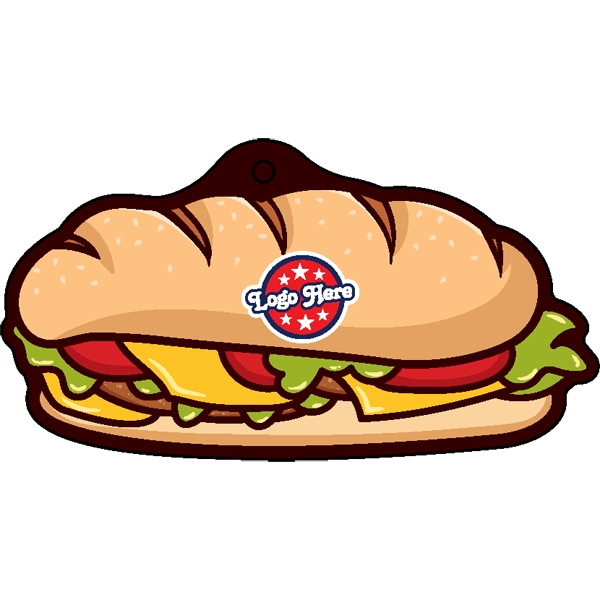 Sandwich shaped acrylic keychain with 1" split ring and customization.... from ASI 72521 Morris Magnets / Laser Cuts