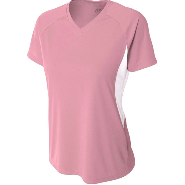 Women's color block short sleeve v-neck performance tee.... from ASI 89380 Staton Corporate and Casual / Staton®