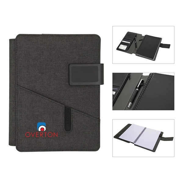 1.06" x 8.75" x 7" leatherette padfolio with spiral bound 50-page... from ASI 67866 Logomark/Valumark