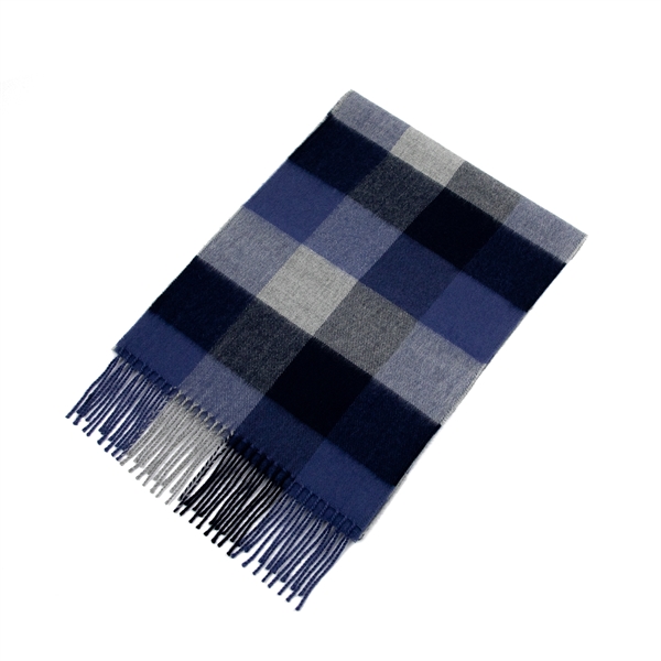 Luxurious blue plaid alpaca blend scarf made in Peru... from ASI 98085 Wolfmark