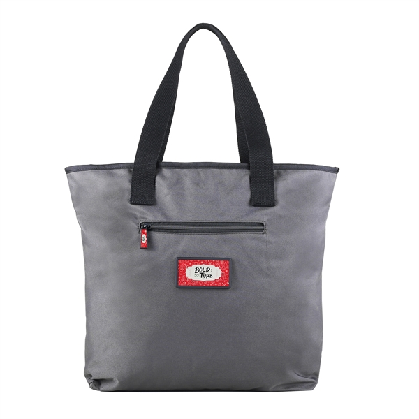 This recycled-post consumer plastic shoulder bag tote is eco-friendly, durable, water-resistant... from ASI 61966 HPG / OrigAudio HPG Gold