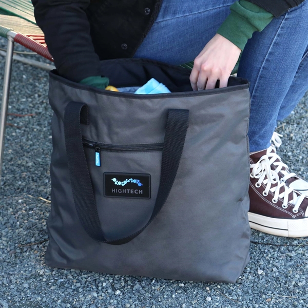 This recycled-post consumer plastic shoulder bag tote is eco-friendly, durable, water-resistant... from ASI 61966 HPG / OrigAudio HPG Gold