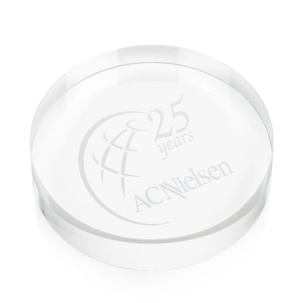 Optical crystal smooth round paperweight.... from ASI 84592 St Regis Group / St Regis