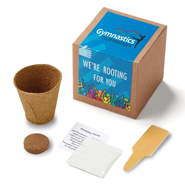 Grow kit includes seeds, soil, and wooden stake packaged in a... from ASI 63549 Jornik Manufacturing Corp