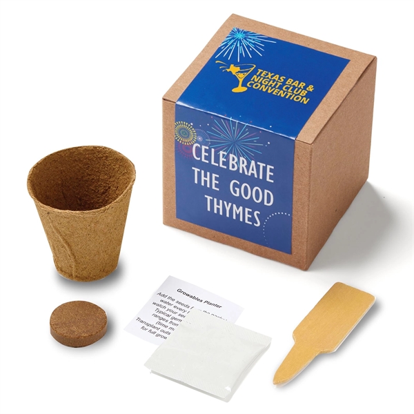 Inspirational Celebrate Good Thymes Planter Kit with reusable planter, soil disc,... from ASI 63549 Jornik Manufacturing Corp