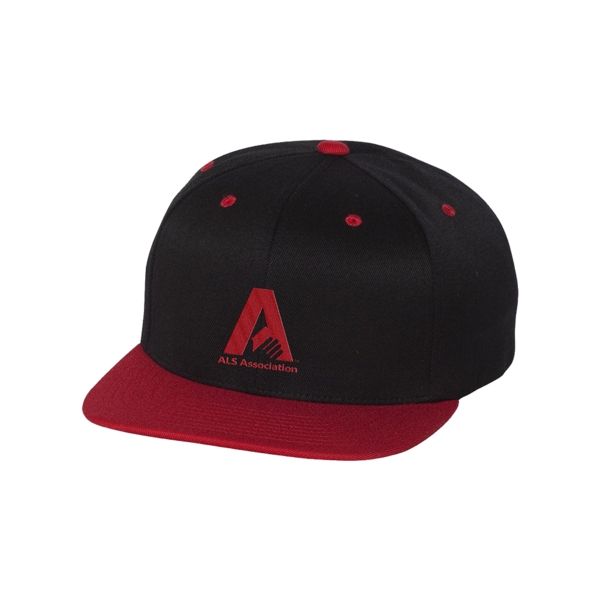 Snapback cap with a high-profile, six-panel design and a moisture-absorbent sweatband.... from ASI 88060 Snugz/USA Inc