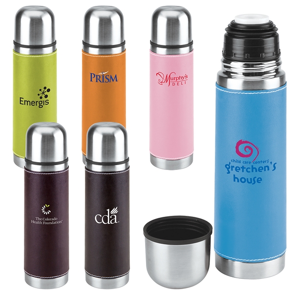 16 ounce stainless steel bottle with double-wall insulation, PVC sleeve and... from ASI 88060 Snugz/USA Inc