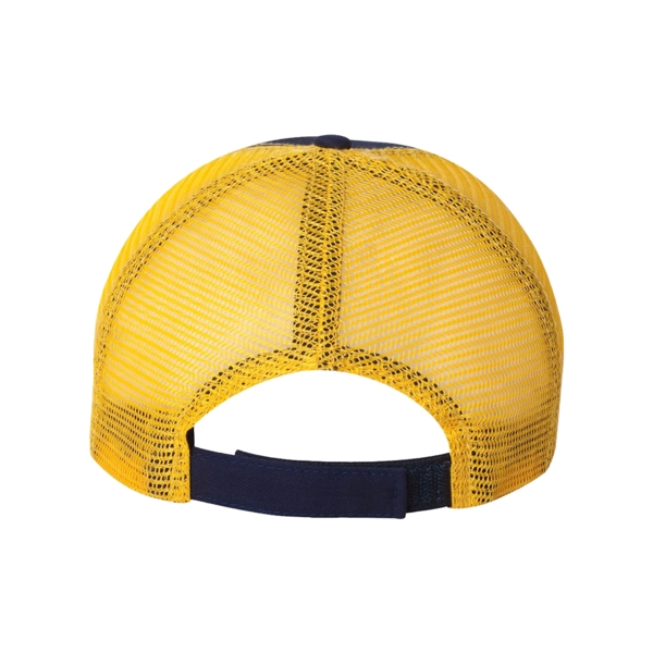 Trucker cap with a 100% polyester mesh back, ventilated mesh sides... from ASI 88060 Snugz/USA Inc