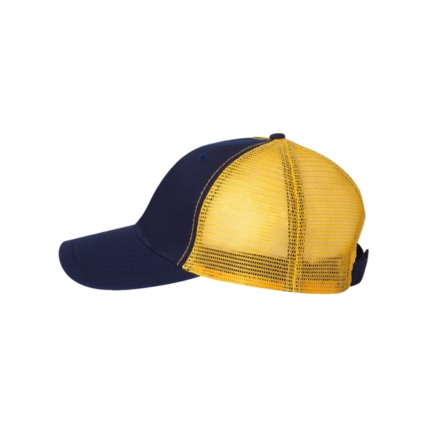 Trucker cap with a 100% polyester mesh back, ventilated mesh sides... from ASI 88060 Snugz/USA Inc