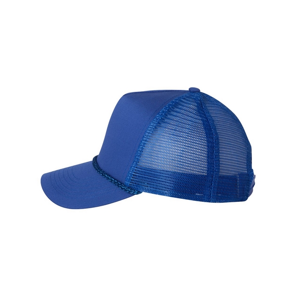 Trucker cap with a five-panel design, mesh sides and back, and... from ASI 88060 Snugz/USA Inc