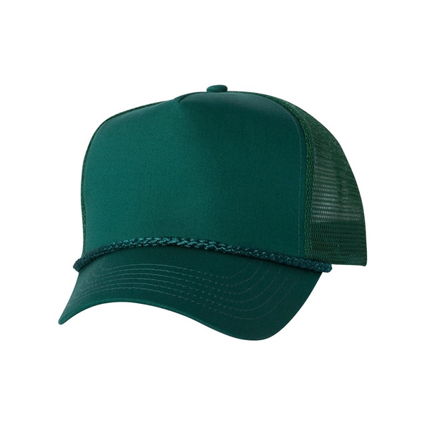 Trucker cap with a five-panel design, mesh sides and back, and... from ASI 88060 Snugz/USA Inc