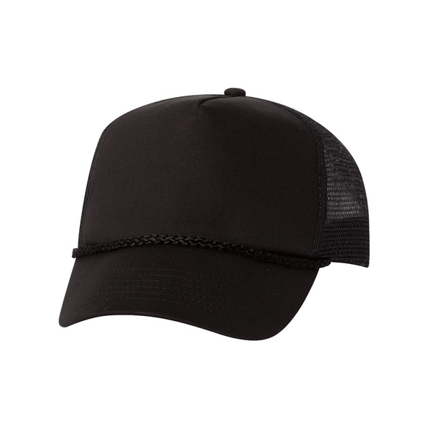 Trucker cap with a five-panel design, mesh sides and back, and... from ASI 88060 Snugz/USA Inc