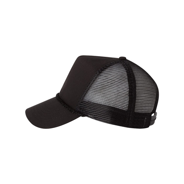 Trucker cap with a five-panel design, mesh sides and back, and... from ASI 88060 Snugz/USA Inc