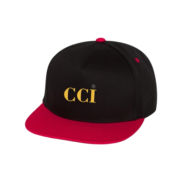 Flat bill cap with a five-panel design, a high-profile style, and... from ASI 88060 Snugz/USA Inc