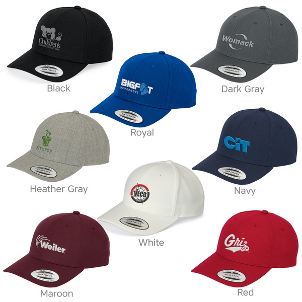 Snapback cap with a six-panel design, plastic tab closure, 3 1/2-inch... from ASI 88060 Snugz/USA Inc