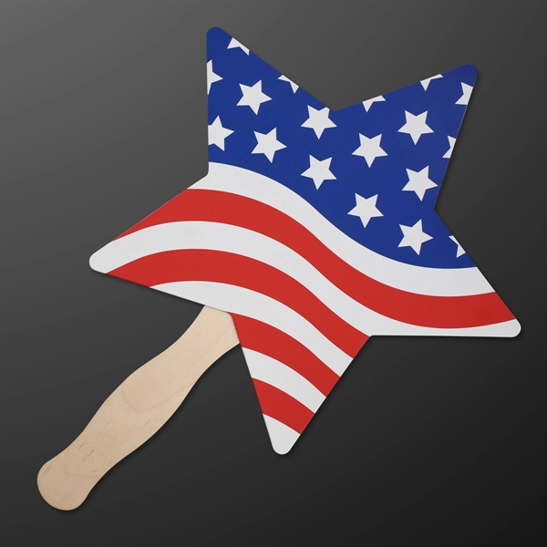American Flag Star Hand Fan; Blank & Imprinted Pricing... from ASI 34194 ALightPromos