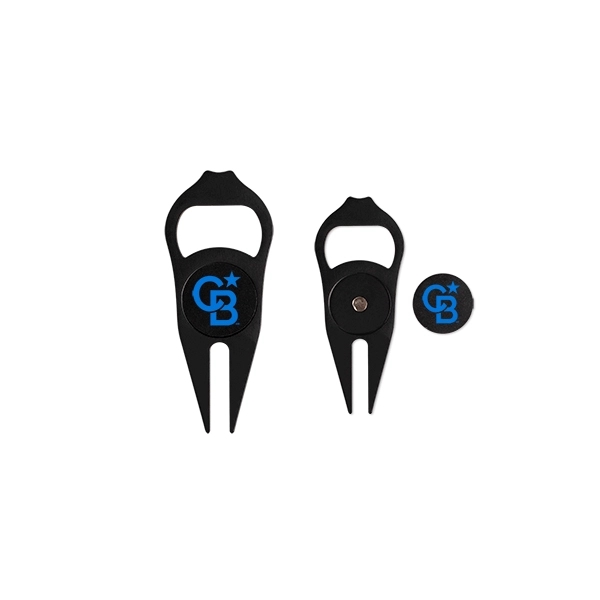 Multi-functional golf accessory with divot tool, bottle opener and magnetic ball... from ASI 98360 WOWLine / WOWLine®