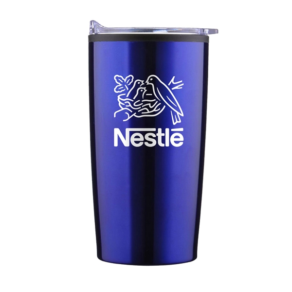 20 Oz. stainless tumbler with double-wall design and a PP plastic... from ASI 90859 Tempo Industries Inc